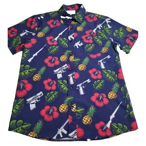 Springfield Armory Hawaiian Short Sleeve Button Down Men's Large